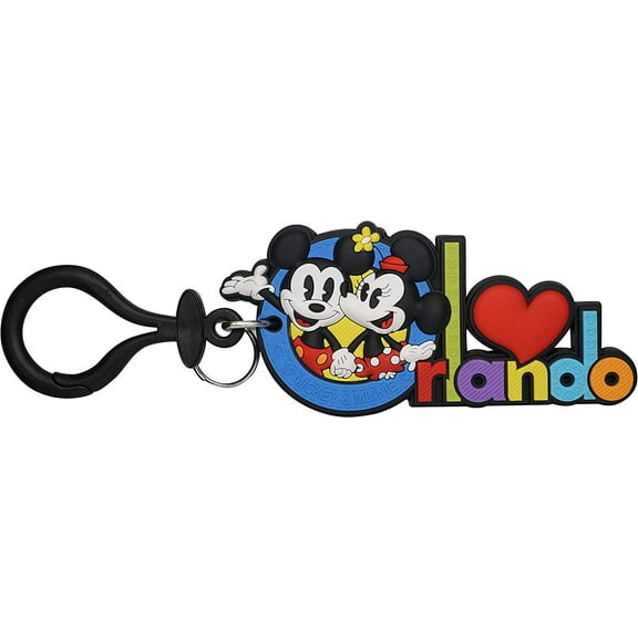 Monogram Disney: Mickey & Minnie Orlando Soft Touch PVC Bag Clip
