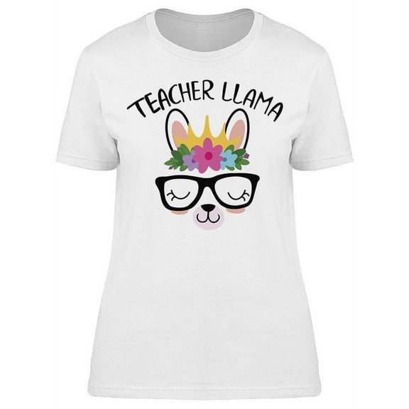 Teacher Llama Portrait T-Shirt Women -Image by Shutterstock, Female x-Large