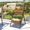 thumbnail image 4 of Gymax 2PCS 5-Tier Vertical Raised Garden Bed Elevated Planter 5 Container Box Brown, 4 of 10