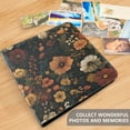 thumbnail image 4 of FORMRS 3 Ring Photo Album 4"x6" Self Adhesive Large Capacity PU Leather Cover, Dark Floral Pattern, 4 of 8