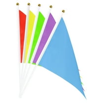 Uxcell Multi-color Flag Stick, Hand Held Mini DIY Flag 8.2 Inch x 5.5 Inch for Party Celebration Pack of 50
