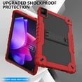 thumbnail image 4 of FIEWESEY for TCL Tab 10 Gen 2 10.4 Inch Tablet Case, Rugged Heavy Duty Hybrid Shockproof Built-in Stand Case Cover for 2023 TCL Tab 10 2nd Gen 10.4" Tablet with Shoulder Strap (Red+Black), 4 of 7