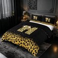 thumbnail image 2 of meiyoeat Personalized Monogram Print Bedding,Leopard Bowknot Bling Initial Art Duvet Cover Full For Girl,Black Reversible,3-Piece,1 Duvet Cover and 2 Pillowcases, 2 of 6