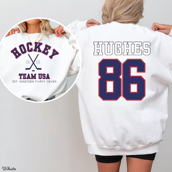 Team USA Hockey Sweatshirt ,Jack Hughes #86 Shirt,2026 Winter Games,Vintage American Ice Hockey Shirt,Retro Varsity Sports Fan Gift