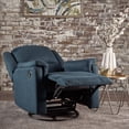 thumbnail image 5 of GDF Studio Pismo Contemporary Upholstered Swivel Gliding Recliner, Navy Blue Fabric, 5 of 15