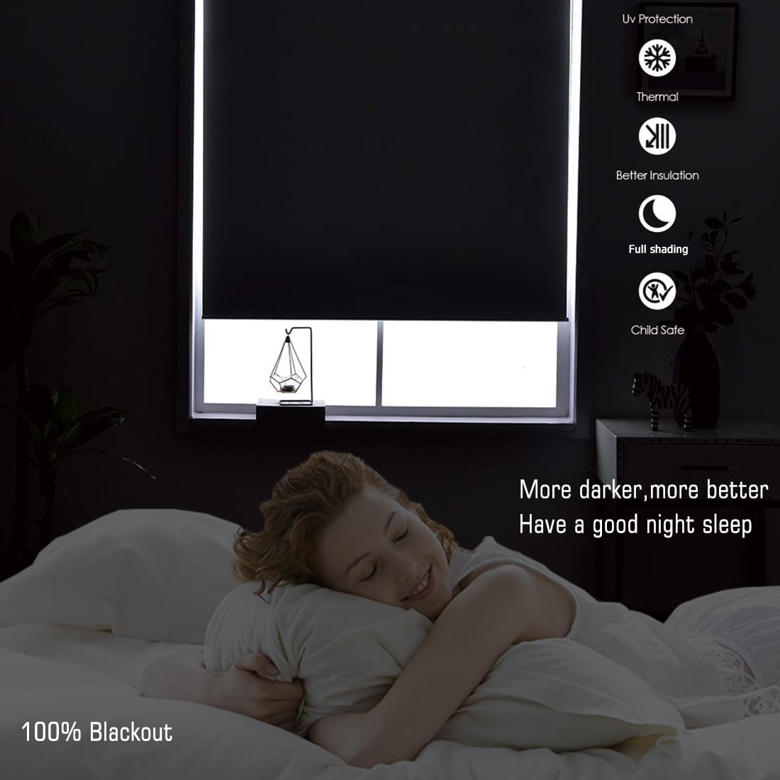 Keego No Drilling Roller Shades for Home Windows Shade UV Protection Blackout Privacy Customizable Color and Size Grey 33"W x 72"H