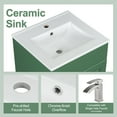thumbnail image 6 of Vale Modern 20" Bathroom Vanity Cabinet with Ceramic Sink, Soft Closing Door, Adjustable Shelf, Green, 6 of 15
