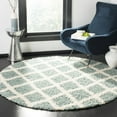 thumbnail image 2 of SAFAVIEH Layla Geometric Plush Shag Area Rug, Seafoam/Ivory, 8' x 10', 2 of 9