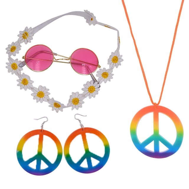 Accessoires de Costume Hippie Colorés Rétro Années 60 Accessoires de Costume Accessoires de Costume