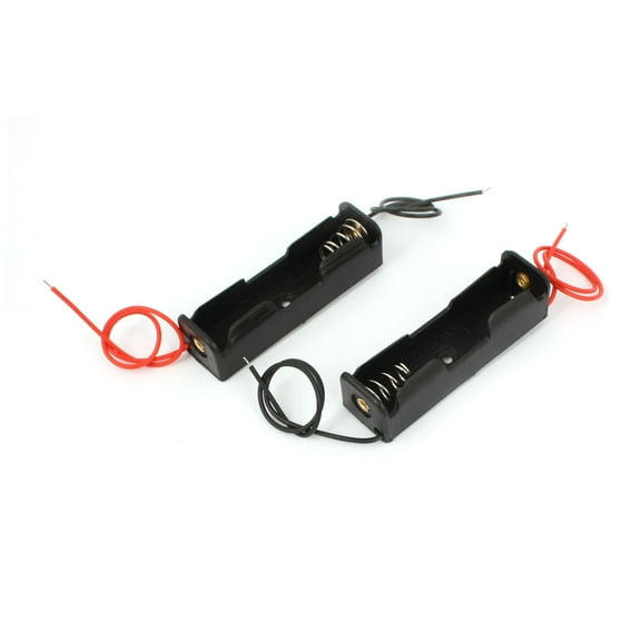 6" Wire Black 1 x 1.5V AA Battery Batteries Holder Case 2Pcs
