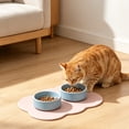 thumbnail image 4 of Leodye 1PCS Rectangular Silicone Pet Feeding Mat, Anti-spill Anti-slip Slow Feeder Placemat fors s, Easy to Wipe Clean -17.32x10.63x0.39in, 4 of 6