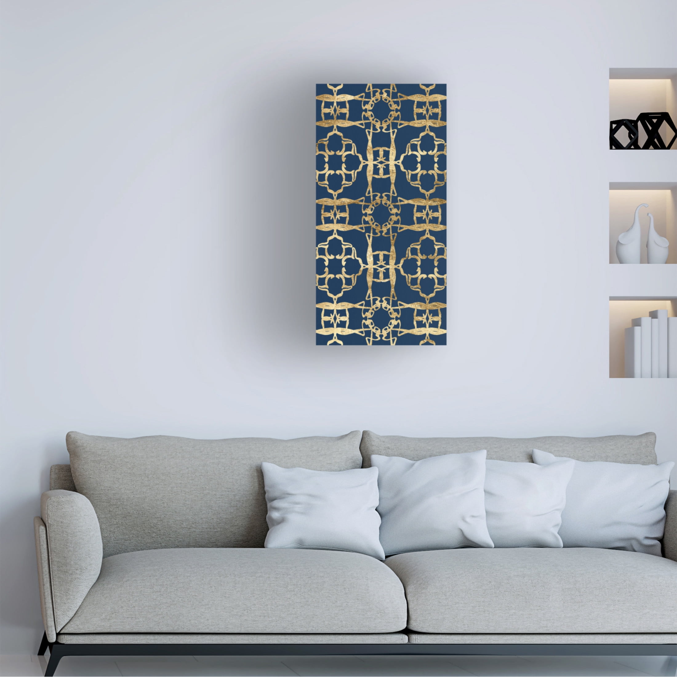 Trademark Fine Art Alonzo Saunders  Motif on Blue XI Canvas Wall Art