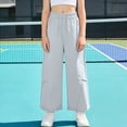thumbnail image 2 of TOWED22 Girls Sweatpants Pants Wide Leg Flare Pants Teen Kids Elastic Casual Trousers with Pocket(Blue,4-5 Y), 2 of 7