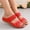 Red, variant on Womens Open Toe Slide Sandals Comfortable Double Strap Slippers Casual Slip On Summer Shoes