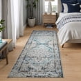 thumbnail image 3 of Bloom Rugs Washable Non-Slip 7 ft Runner - Beige / Blue Traditional Oriental Runner for Entryway, Hallway, Bathroom, and Kitchen - Exact size: 2.5' x 7', 3 of 10