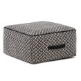 thumbnail image 1 of Simpli Home Pouf Carré à Motifs Olsen en Noir et Ivoire, 1 of 6