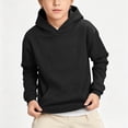 thumbnail image 7 of Besolor Boy's Hoodies Long Sleeve Sweatshirts Fall Winter Fleece Lined Casual Loose Kids Pullover Tops with Pockets(7-8 Years,Black), 7 of 7