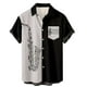 thumbnail image 1 of Camisas Para Hombre Moda para hombre Casual Beach Seaside Retro Rock Style 3D Impresión digital Hebilla Bolsillo Solapa Camisa de manga corta Top (Black, XXL), 1 of 2