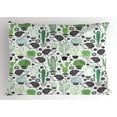 thumbnail image 1 of Cactus Pillow Sham Cartoon Style Inspired Drawing of Cute Hedgehog Animals Saguaro and Prickly Pear, Decorative Standard King Size Printed Pillowcase, 36 X 20 Inches, Multicolor, by Ambesonne, 1 of 2