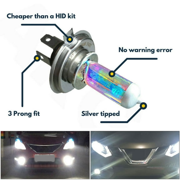 Mamamax H4 LED Headlight Bulbs,Color Beam Power Bright Fog Light Bulbs Replacement for Daytime Running Light Driving Lamp,Free 501 Canbus/Error Free Cree Sidelights Bulbs,Surround glow,2PCS