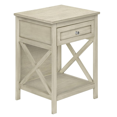 thumbnail image 4 of WGYPRIME 25"Tall Antique Nightstand with Drawer, Farmhouse style End Table with Open Storage Shelves, Small Wood Accent Table for Bedroom, Living Room, 4 of 8
