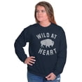thumbnail image 3 of Wild At Heart Buffalo Inspirational Unisex Plus Fleece Graphic Sweatshirt Brisco Brands 4X, 3 of 5
