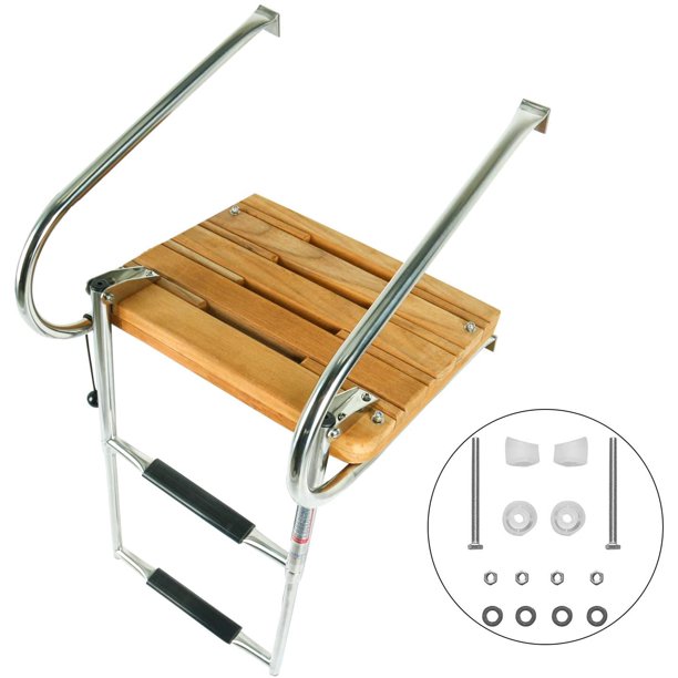 YaeMarine 2 Steps inBoard Stainless Steel Ladder, Boat inBoard