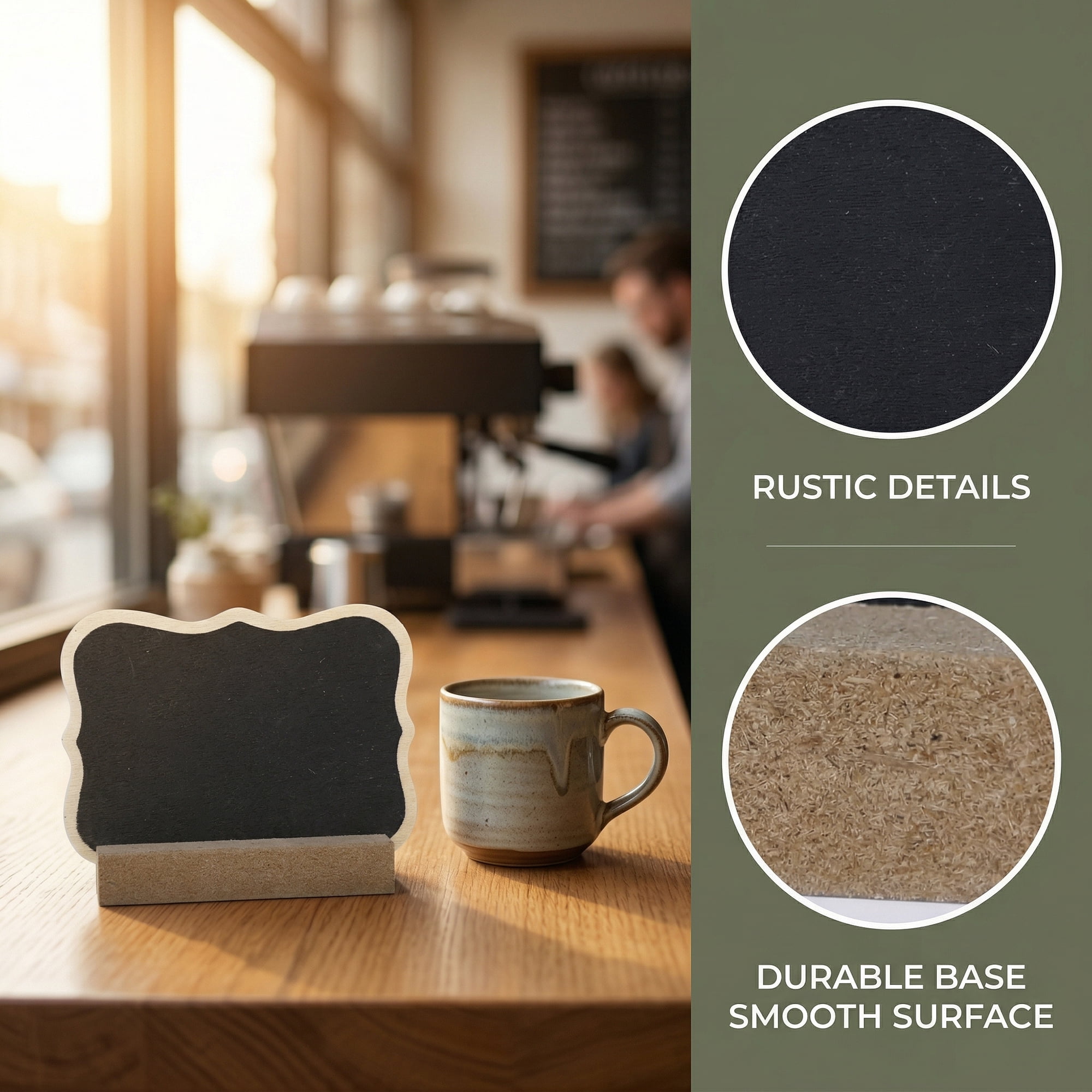 Unique Bargains 20Pcs Mini Chalkboard Signs with Support Base 10Pcs  Cloud Edge 3.3" x 1.0" x 2.4"