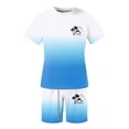 thumbnail image 4 of FUZHIQ Graphic Design Men's Gradient 2 Piece T-Shirt Shorts Set Tree Sunset Print Summer Casual Beach Vacation Loose Fit Tracksuits,M, 4 of 5