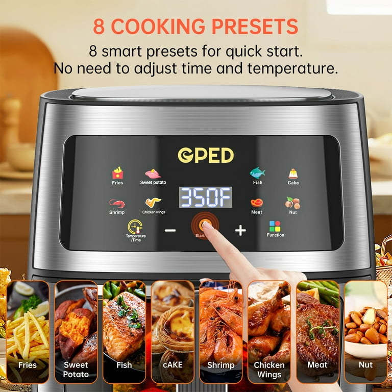 5QT Air Fryer Oven Oil Free Nonstick Cooker w/ 8 Cook Presets Detachable  Basket