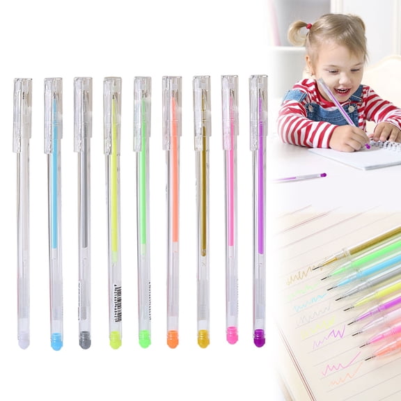 CoreLiving Quick Dry Gel Pens 0.5mm Fine Point Comfort Grip Multi Colored Ink Pens for Writing Journaling Office Supplies 10 Pack