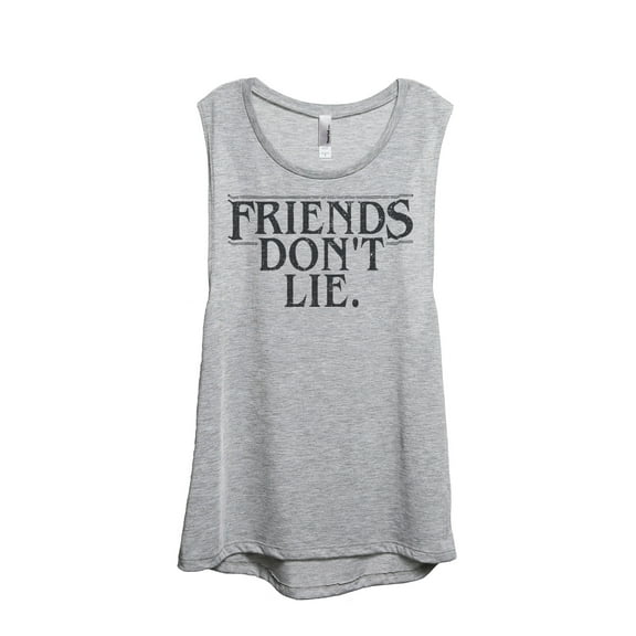 Thread Tank Friends Don't Lie Women's Sleeveless Muscle Tank Top Sport Grey Small