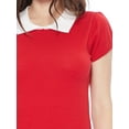 thumbnail image 6 of YEMAK Women's Classic Contrast Collar Short Sleeve Knit Pullover Sweater MK3591-TAN/BLK-M, 6 of 8