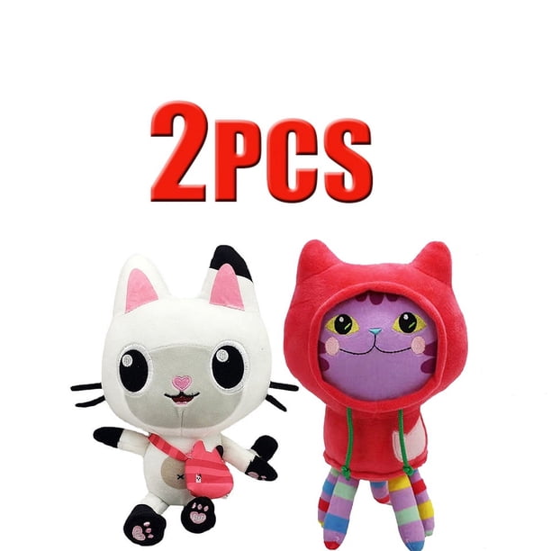 Casa de muñecas Gabby de 25cm, juguete de peluche de dibujos animados, sirena, gato, sirena, regalo de Navidad para niños, 7 piezas