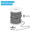 thumbnail image 2 of Cadena de bola de acero inoxidable de 0.16 pulgadas x 56 pies Uxcell con 100 piezas de conector coincidente para manualidades DIY, 2 of 6