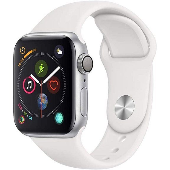 Pre-Owned Apple, Watch Series 4, (GPS) Aluminum Case, 18 Hours Battery Life, 1 Pound, iOS, Silver/40mm, 1, 1, 1