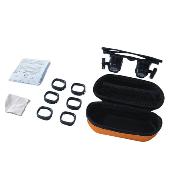 lanema Comfortable Head Mounted Magnifier Glasses 2.0X 6.0X 10.0X 24.0X with LED for Jewelry and Electronic Repairs