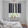 thumbnail image 5 of Blue and Brown Geometric Stripe Pattern Kitchen Curtains Small Short 39 Inch Length, Grommet Top Bedroom Living Room Curtains, Light Filtering Cafe Curtain Drapes 2 Panels Set 55''x39'', 5 of 9