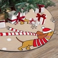 thumbnail image 3 of FMSHPON Dachshund in Red Jersey Scarf Xmas Christmas Tree Skirt Stand Mat for Holiday Party Decoration Indoor Outdoor 48 inches, 3 of 3