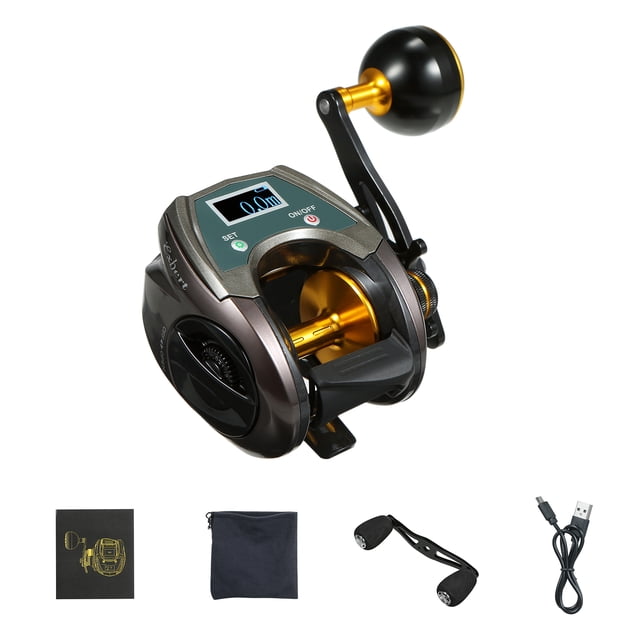 USB Rechargeable Carbon Fiber Baitcasting Reel 9+1BB Electric Fishing Reel
