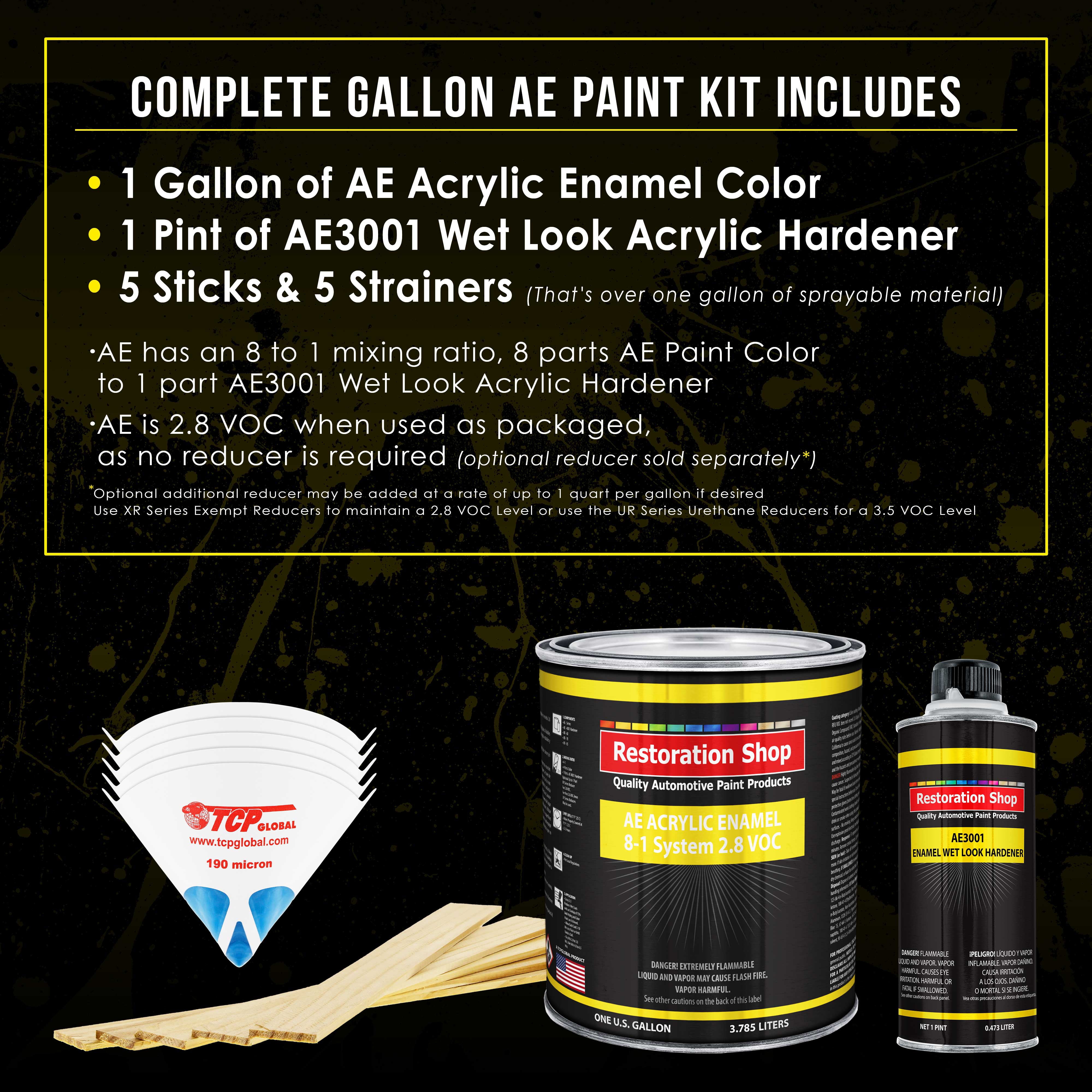 Restoration Shop - Winter White Acrylic Enamel Auto Paint, Complete Gallon Paint Kit, Single Stage High Gloss