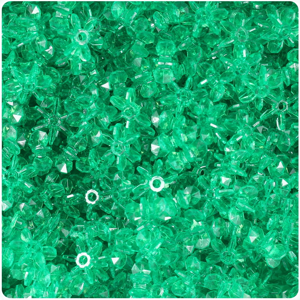 Emerald 12mm Plastic Craft Beads 180pcs - Transparent Faceted Round Beads