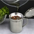 thumbnail image 2 of Oil Bottle for Oil | Stainless Steel Grease Pan 1000ML with Metal Filter for Efficient Oil and Disposal, 2 of 6