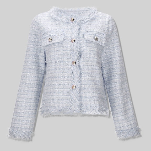 Temperament Tassel Short Street Long Sleeves Small Fragrance Jacket Autumn And Winter Ladies Style Jacket Cold Weather Coat Women Lay D down Mid Weather Channel Jacket Rain for Women Warm Sweater