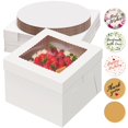 thumbnail image 1 of Juego de 10 cajas para tartas Kootek con tablas para tartas de 25 x 25 x 20 cm, color blanco, 1 of 7