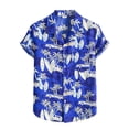 thumbnail image 2 of ALLLIST Mens Shirts with Pockets Short Sleeve Collared Button Down Shirts Blue Casual Hawaiian Clothes for Men, 2 of 9