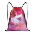 thumbnail image 1 of Gaeub Pink Pig Drawstring Backpack Bag Sport Gym Sackpack Heavy Duty String Backpack for Men Women-Medium, 1 of 6