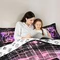 thumbnail image 5 of Homewish Chic Game Console Twin Bedding Sets 7-Piece, Pink Purple Cartoon Bedding Comforter Set, Teens Kids Boys Child Reversible Sheet Sets, Breathable Home Decor, 5 of 8