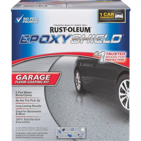 EPOXYSHIELD 1 Car Garage Floor Coating Kit- Gray