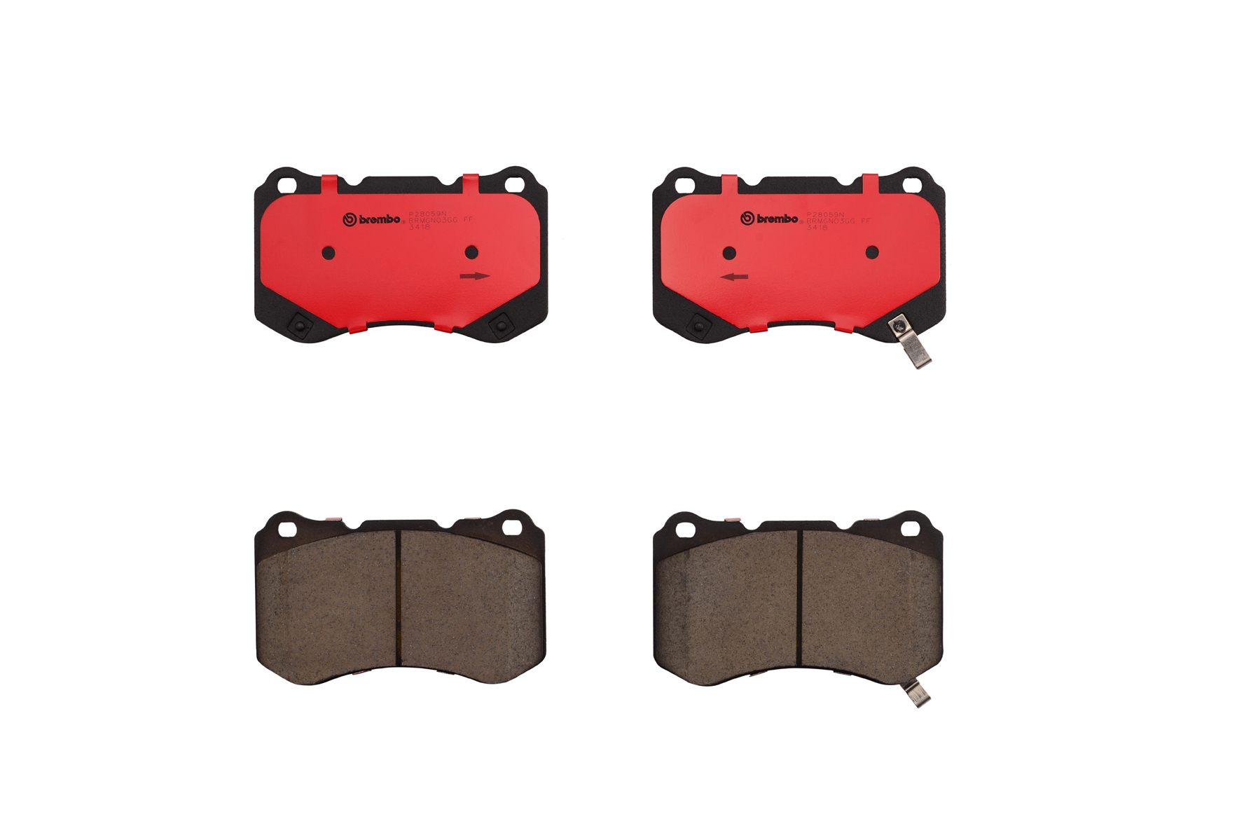Brembo Front Premium NAO Ceramic Slotted Brake Pad Set For Range Rover Sport